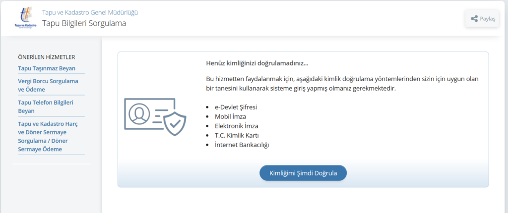 Tapu Bilgileri Sorgulama